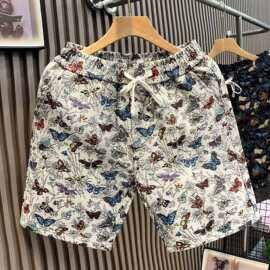 2025夏季男新款花色休闲宽松短裤网红青年潮牌五分裤青年痞帅中裤