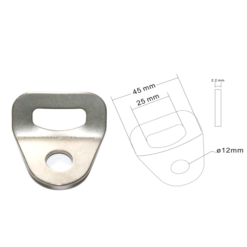 Manufacturer wholesale stainless steel fixing plate, safety belt accessories, triangle plate, car bu