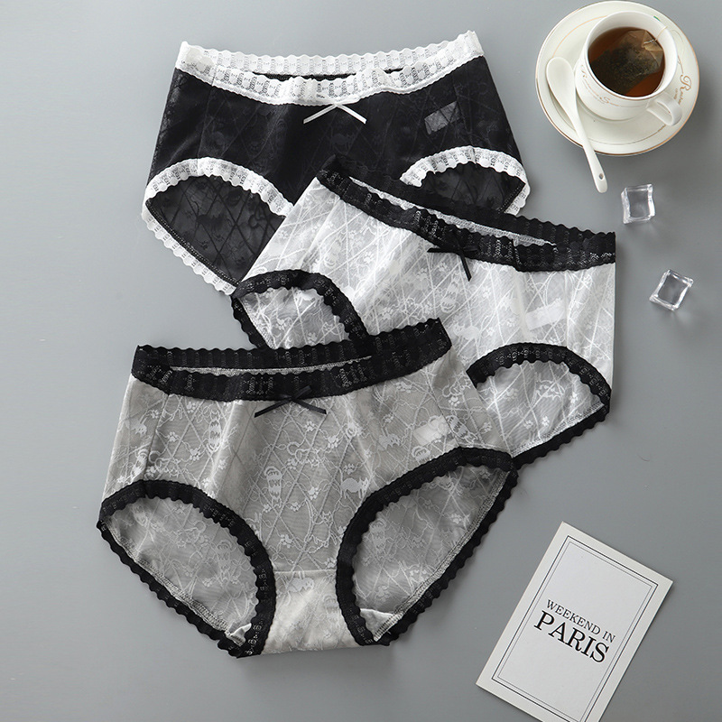Special Clearance Items, Non-Returnable, Non-Exchangeable, Ready-Made Simple Girly Sexy Briefs with Pure Lace