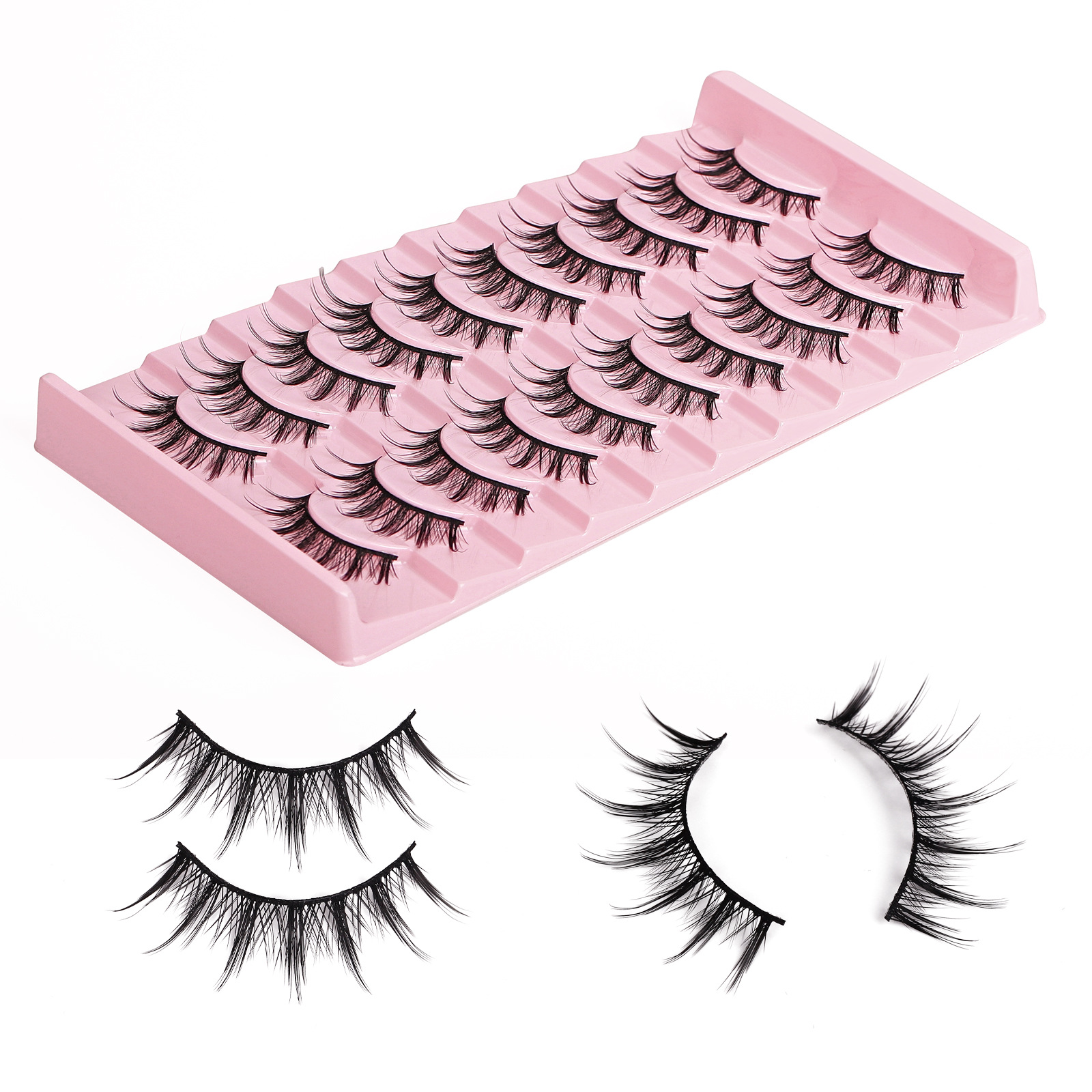 Natural Little Devil False eyelashes New 3D stereoscopic sunflower style 10-pair synthetic fiber eyelashes Specification drawing