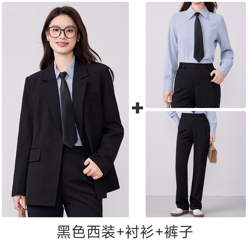 灰色西装套装女2025新款春秋气质高级感职业装正装工作服西服外套|undefined