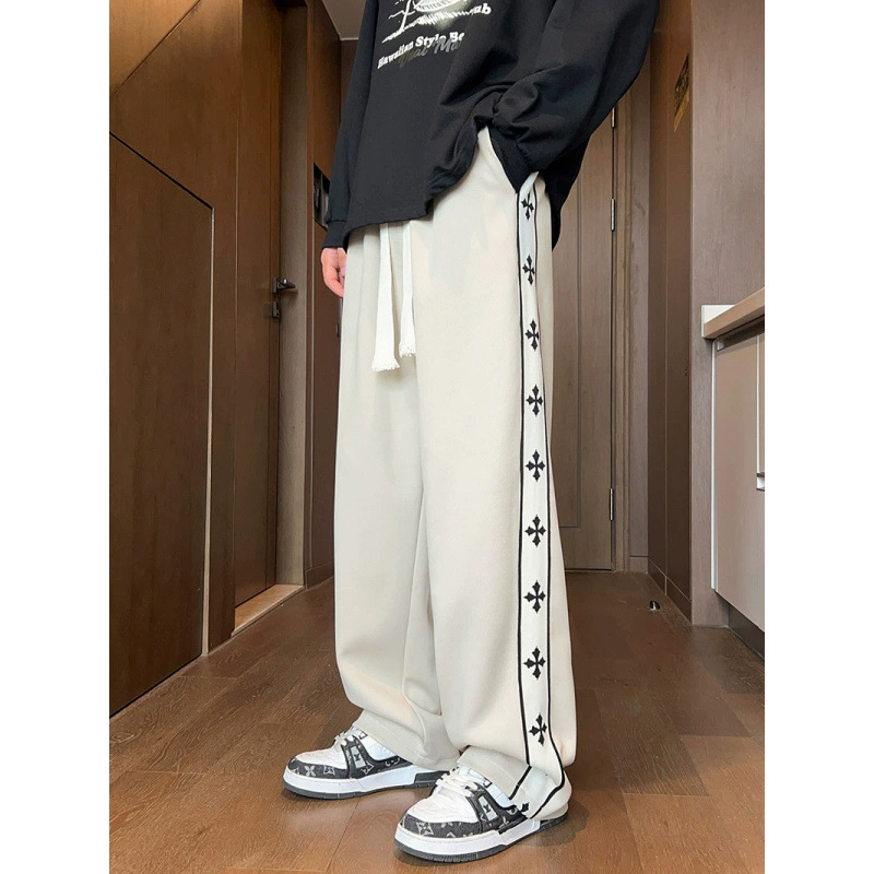 Американские брюки, мужские осенние приливы, свободный крест, прямые брюки, широкие брюки, высокие уличные спортивные и повседневные брюки