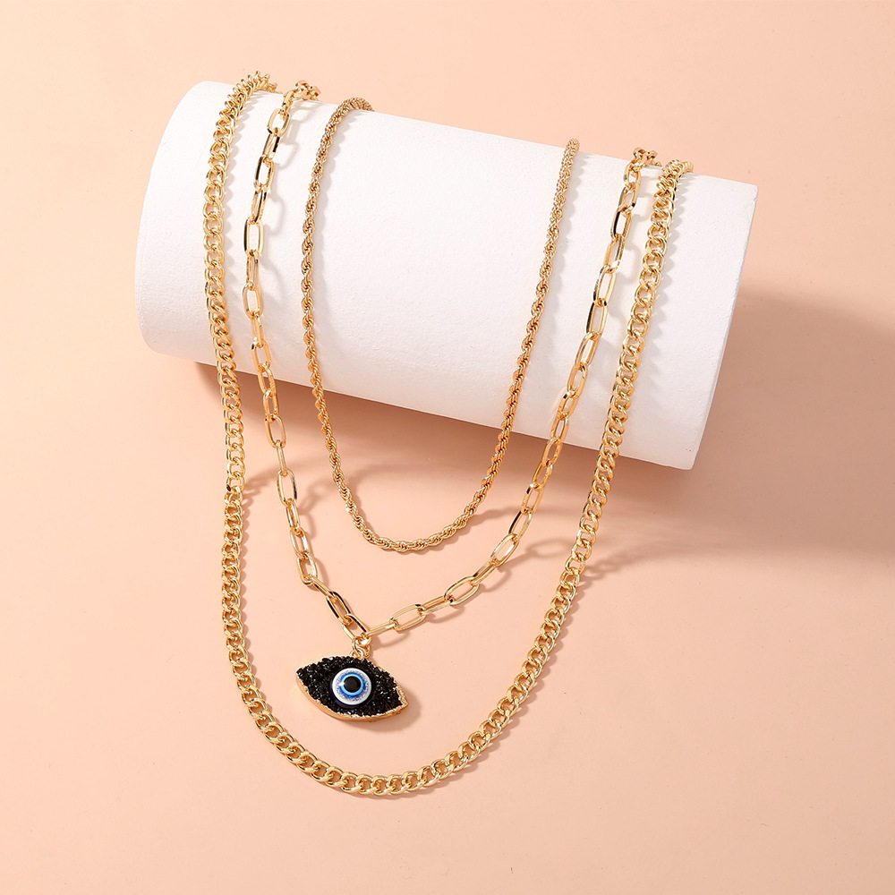 Fashion Imitation Natural Stone Devil's Eye Multilayer Necklace display picture 6