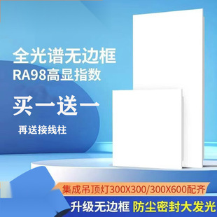 Borderless Panel Light Integrated Ceiling Led Flat Plate Embedded 300 × 600 Kitchen Bathroom Aluminum Buckle