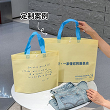 无纺布购物环保手提袋定logo高级感女装店装服装衣服用纽扣袋子