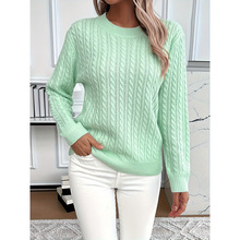 D 22384 Crew neck twist thick knitwear �A�I�黨�Ӻ�Ůʿᘿ�