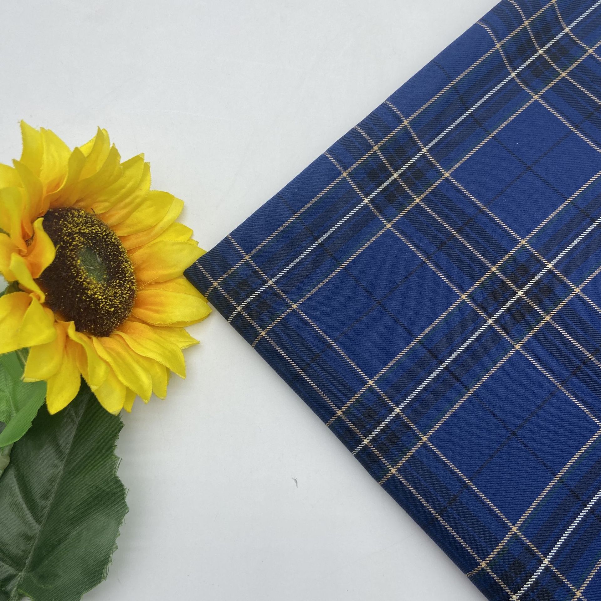 TC校服短裙百褶裙校裤服装色织面料藏青色