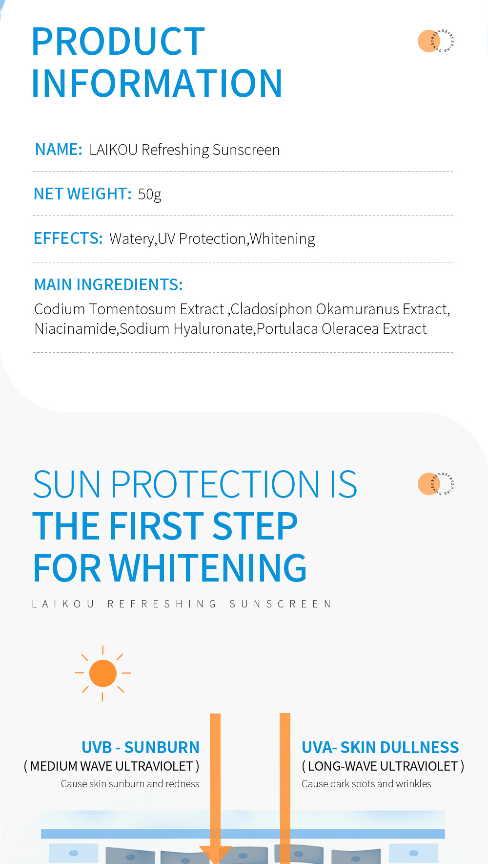 LAIKOU sunscreen50g Hydrating and Moisturizing Cosmetics and Skin care Products Cross-border wholesale undefined