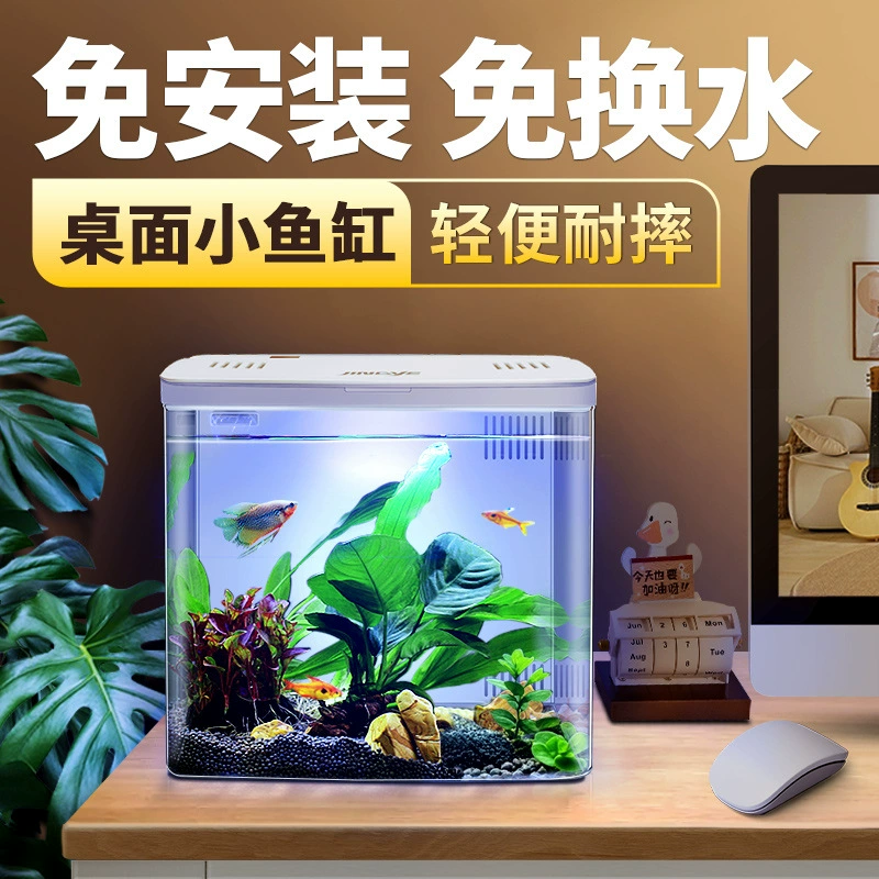 Настольный аквариум Новый аквариум Ленивый без воды Саморегулирующийся экологический аквариум Гостиная Маленький экологический аквариум для золотых рыбок