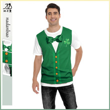 2025春夏季T恤新品 短袖3D印花爱尔兰节圣帕特里克节绿色服装上衣