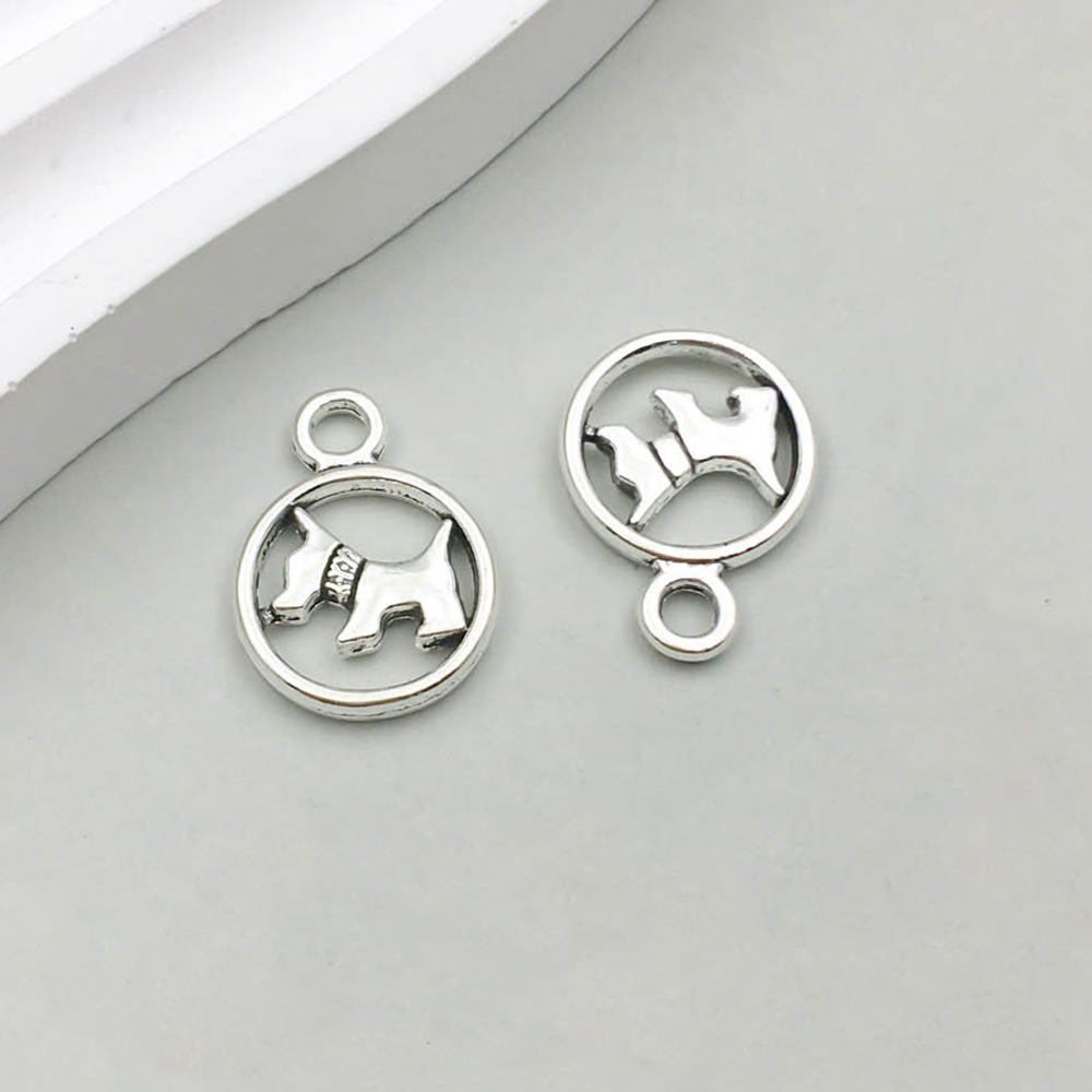 1 고대 실버 둥근 속이 빈 개 14*19mm-1.2g-2562