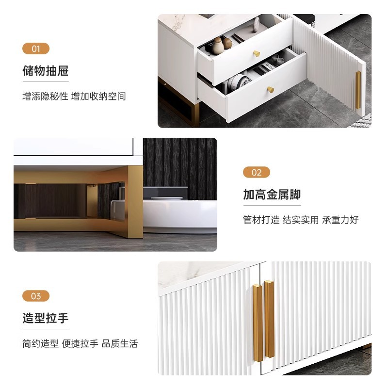 Gabinete de televisión sala de estar hogar piso pequeño tipo 2025 nuevo modelo moderno simple almacenamiento mesa de té gabinete de televisión combinación