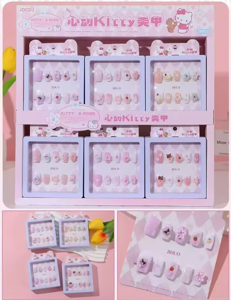 Estampado de ojos de gato con armadura, pegatinas de uñas con gelatina, dibujos animados de estudiantes lindos, desmontables, ponis con armadura image 146