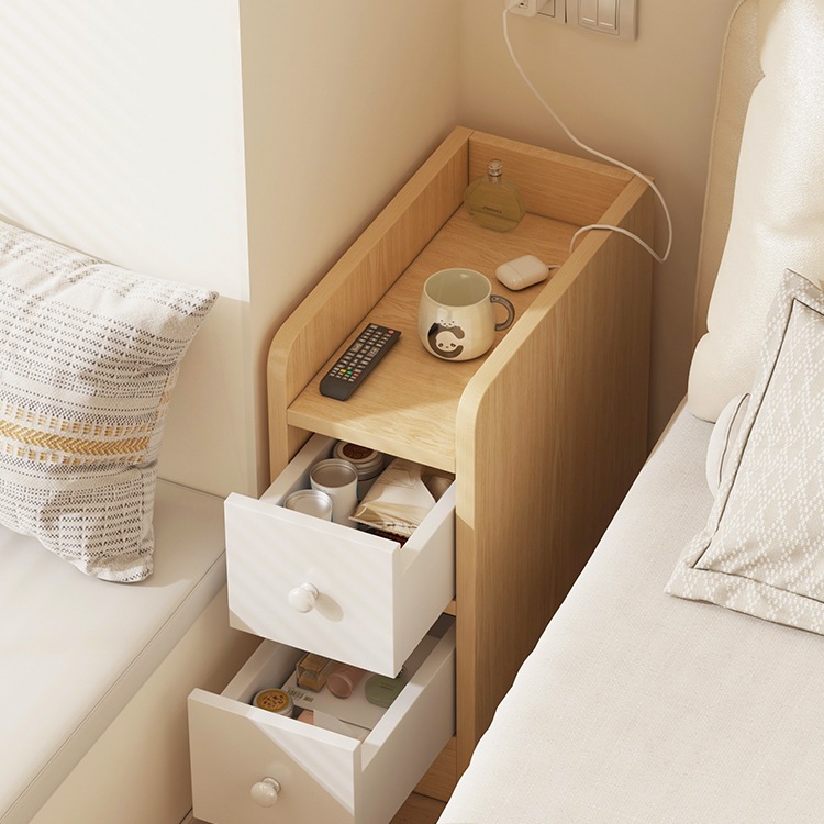 Extremely Narrow Bedside Table, Small Bedside Cabinet, Gap Storage Cabinet, Simple Small Bedside Storage Rack Assembly