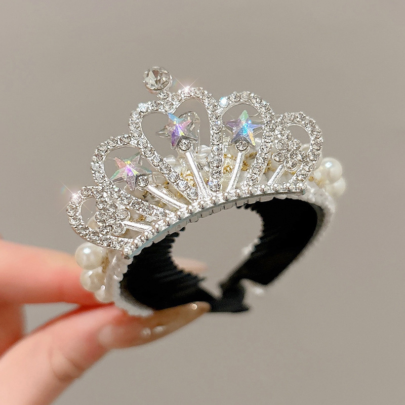 Cabecera de la corona para niños con bola de cola de caballo cabeza de botón de cola de caballo para niñas cumpleaños festivos artefactos de pelo de Navidad adornamientos de pelo