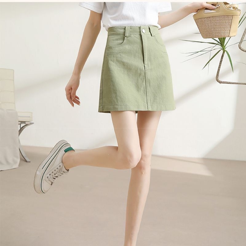 Denim summer mini-skirt