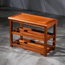 批发多层鞋架柜花梨木全纯实木中式榫卯可坐家用门口小鞋柜换