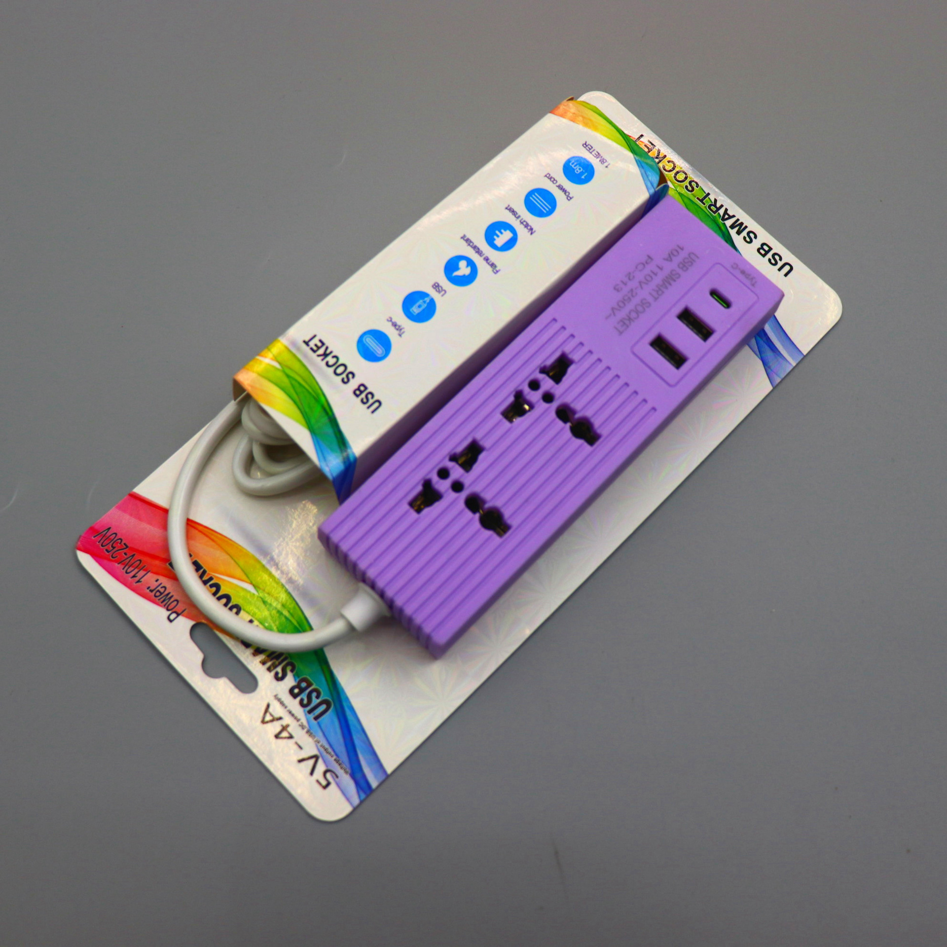 TYPE-C 5V 4A USB Tailandia Filipinas América del Sur Perú dos enchufe de viaje de color plano image 3