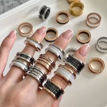 黑陶瓷戒指镀18K玫瑰金不掉色男高级感情侣对戒男女同款一件代发