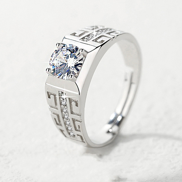Men's fashionable universal classic elegant copper platinum wedding…