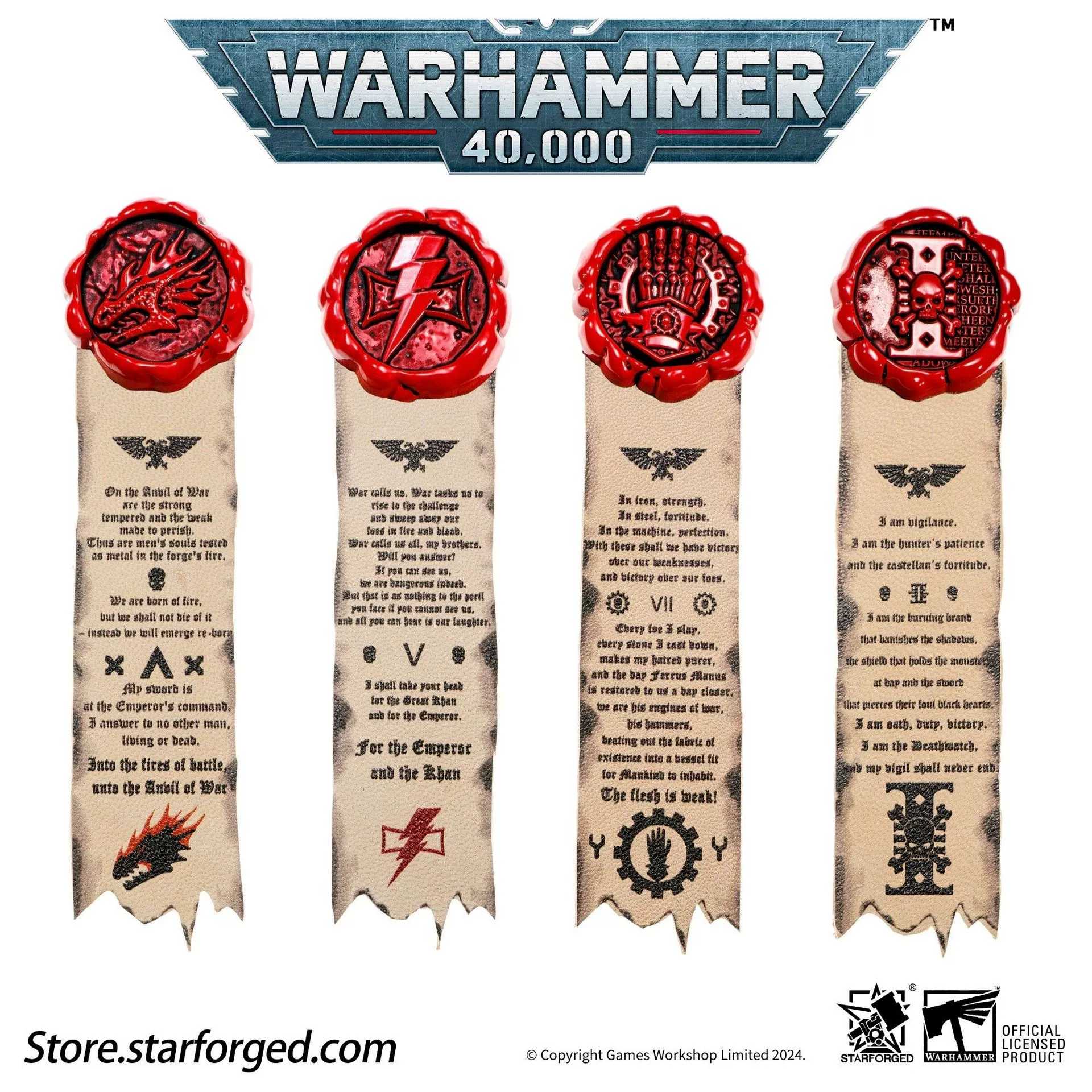 Сет из четырех предметов: Peripheral Salamander White Scar Deathwatch Mark of Purity для Warhammer 40K