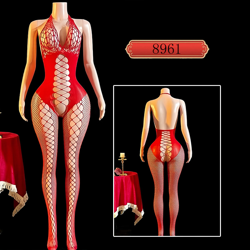 Body Enterizo Lencería Sexy 8961 Nailon y Elastano Hueco para Citas