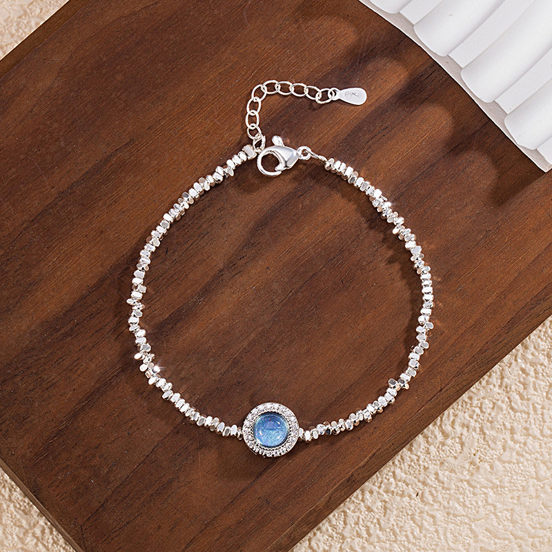 Elegantiška sidabrinė apyrankė su akvamarinu ir deimantais vyrams_voghion.com