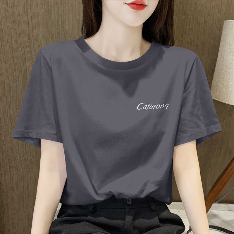 Foreign Trade Day Single Brand Broken Short-sleeved Summer Women's T-shirt Cotton Letter Printed Top T-shirt