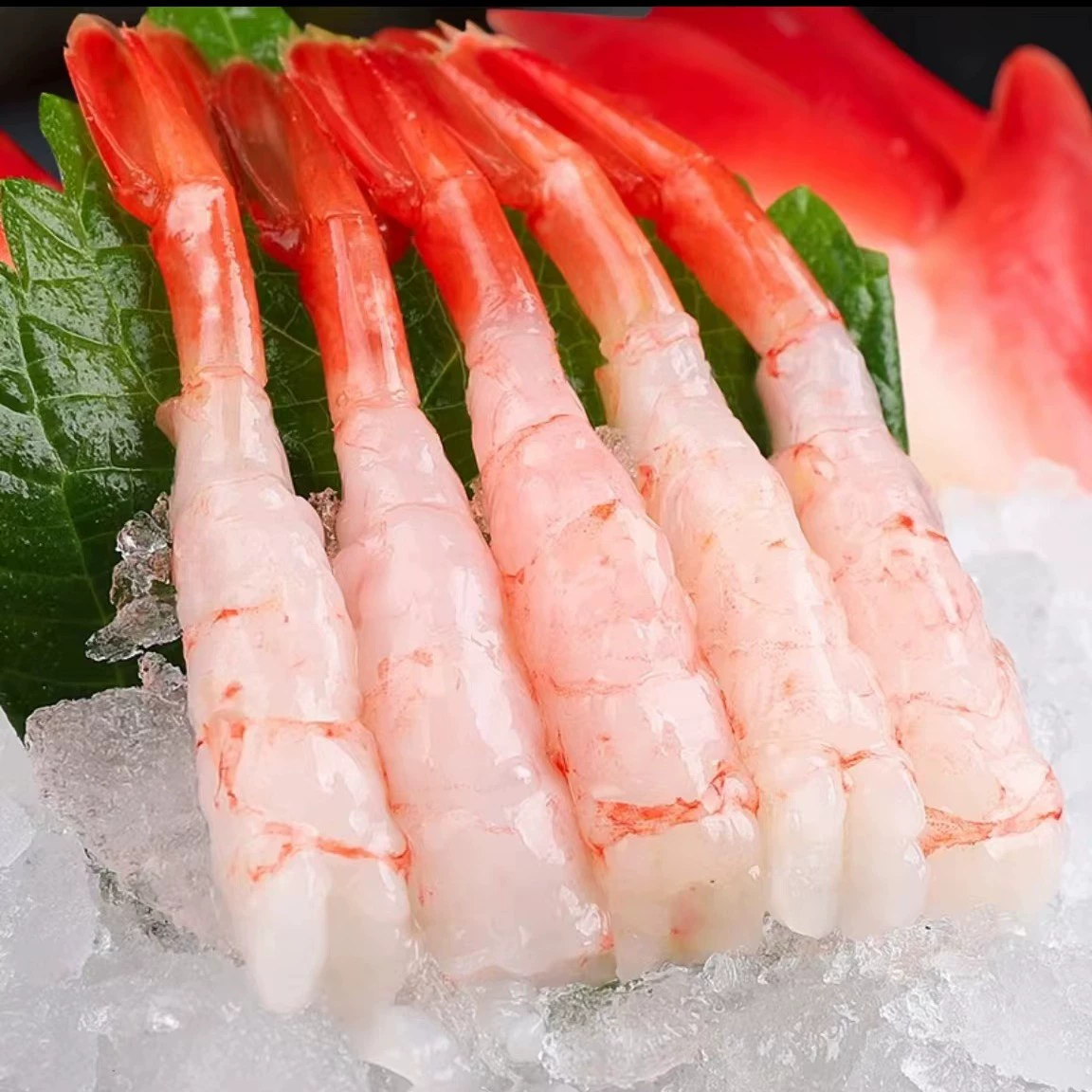 100-1 Сашими из креветок, морепродукты, поднос для креветок, ледяная форма, свежие оптовые креветки, сладкие креветки, красные креветки, крупные креветки, креветки пиона