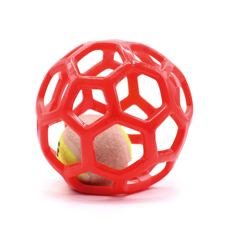 Juguete para perros, sonido, bola de campana, bola de malla de goma, rompecabezas, mascota hueca, bola de olfato, resistente a morder, juguete para perros