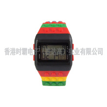 國際站熱銷貨源新款樂高積木表LEGOwatch多功能糖果色學生手表