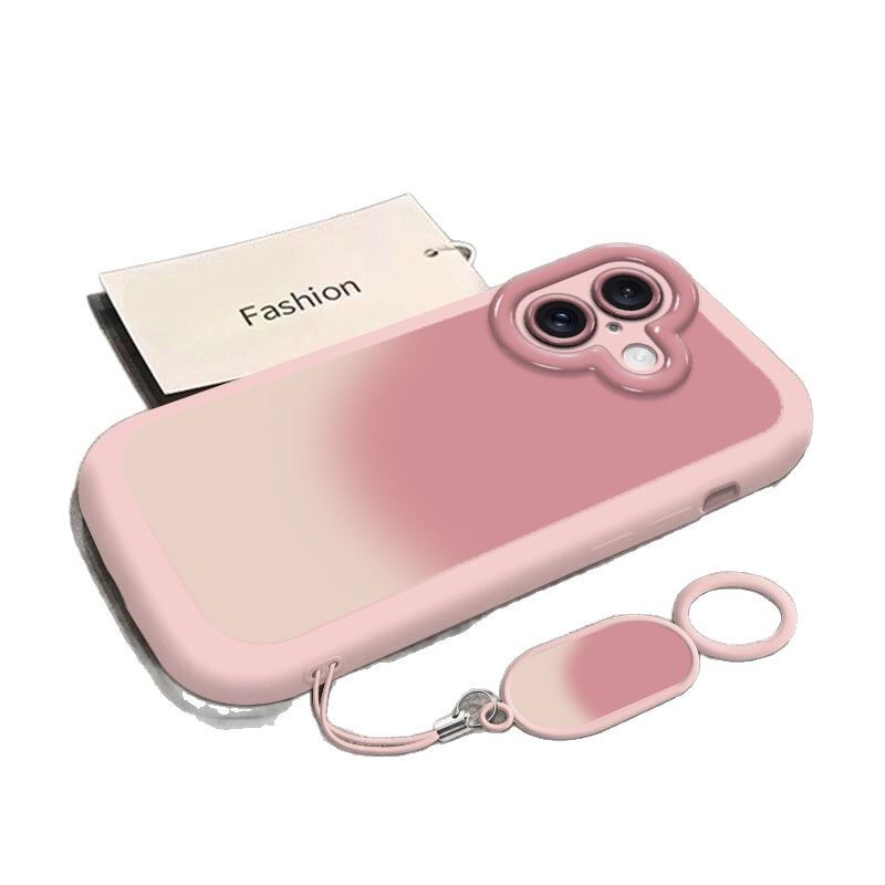 渐变粉晕染适用苹果16手机壳13保护壳iPhone15趣味14卡通12软17|undefined