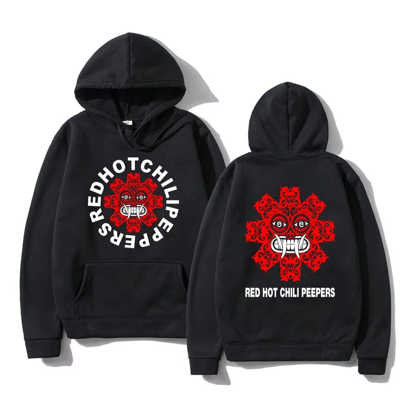 Streetwear Size Men's Red Fire Squid Chili Hoodie Women's Sweatshirt Unisex Pullover Men's