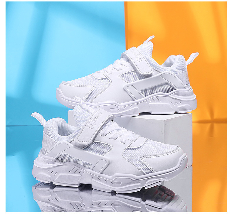 Spring And Autumn New Children's Double Mesh Sports Casual Shoes School Games White Shoes Wholesale display picture 6