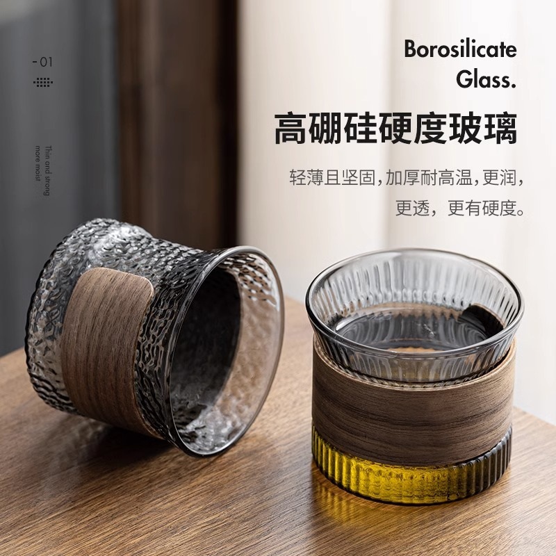 Glass tea cup thickened high borosilicate heat-resistant personal…