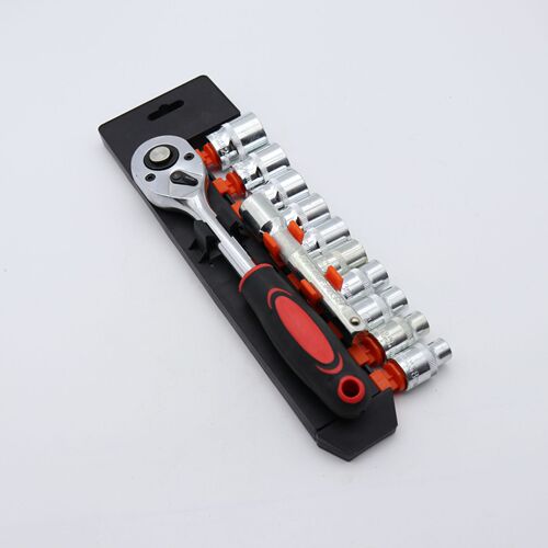 12PC ratchet wrench set 1/4 metric auto repair plate wrench socket