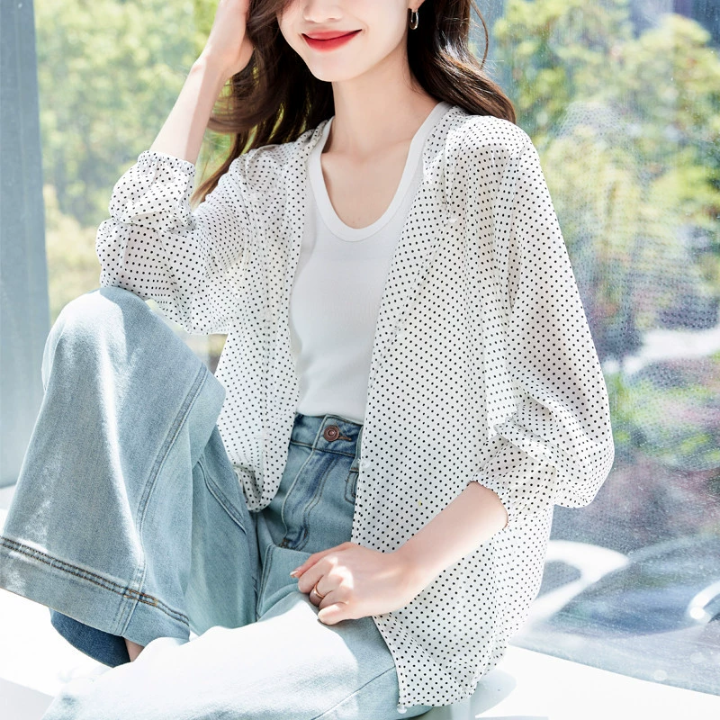 YS8 реальный снимок 2025 лето новая женская шелковая одежда для защиты от солнца кардиган тонкая дышащая куртка для женщин