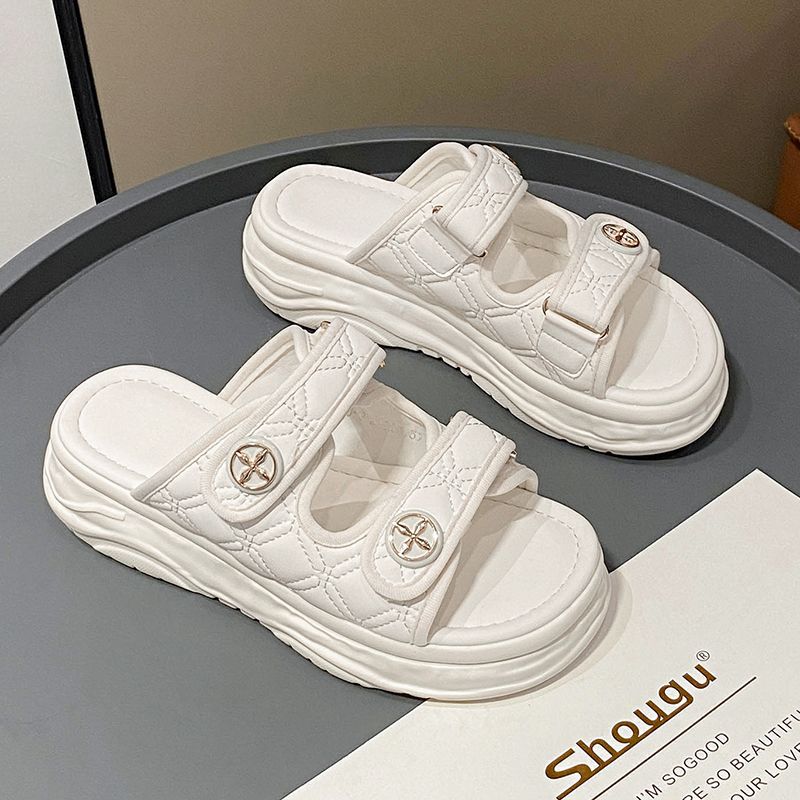 Chunky soled sandals and slippers 2023 spring and summer, new influencer women's styles, versatile summer outerwear, fairy style_voghion.com