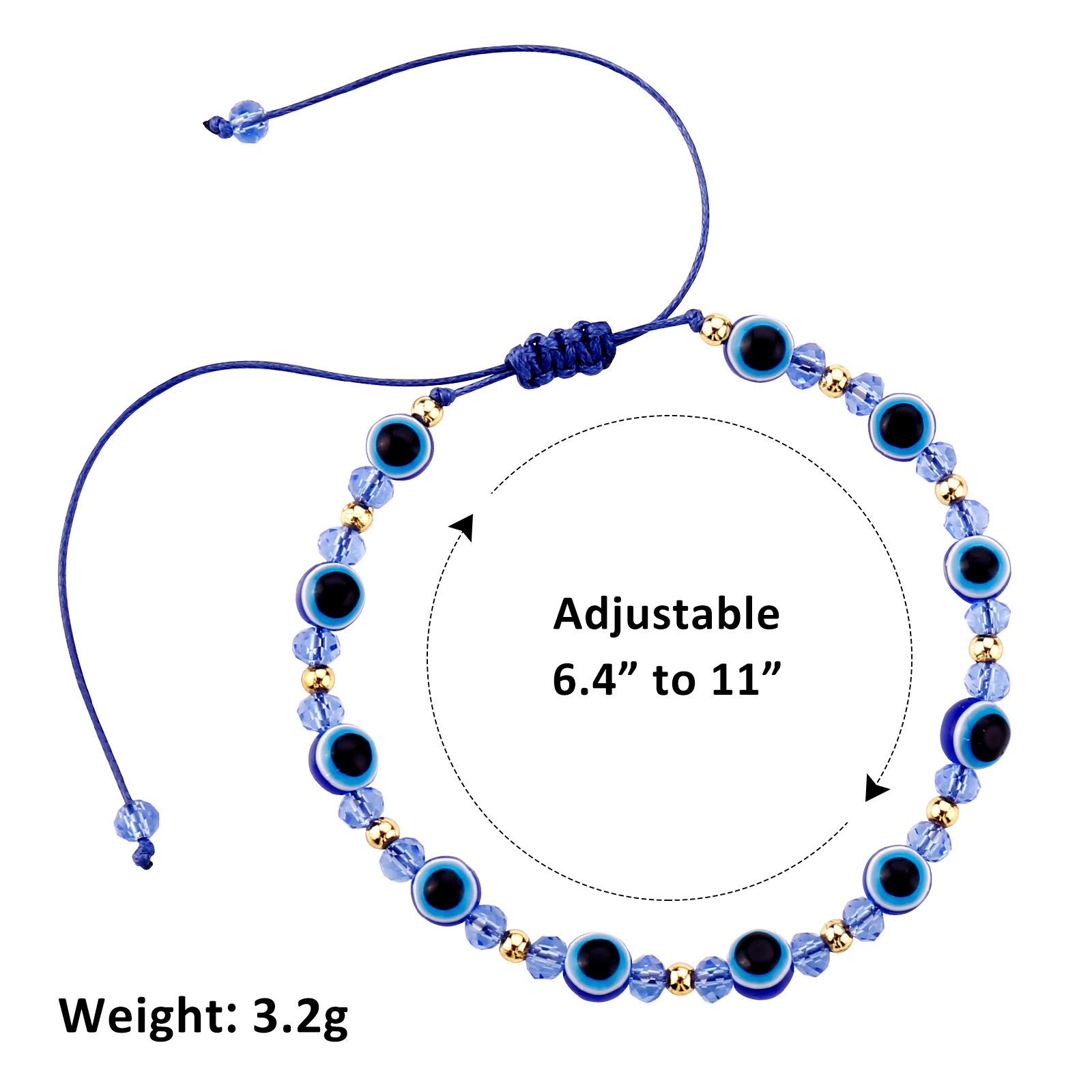 Simple Style Eye Resin Glass rope Beaded Womenu0027S Bracelets 1 Piece