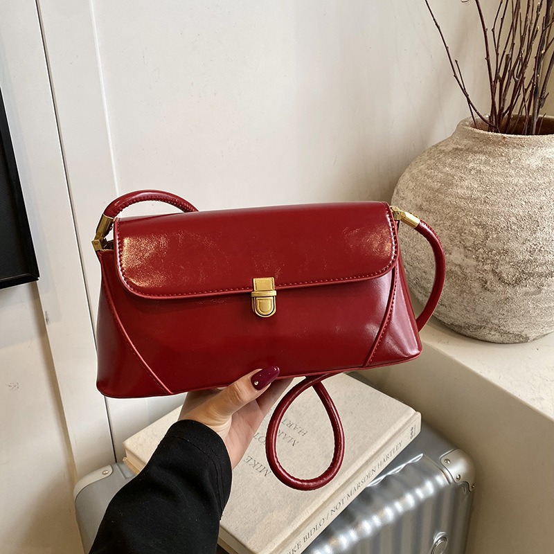 Luxury Women's Elegant Fashion Shoulder & Crossbody Bag, Retro Baguette Underarm Bag, Versatile Trendy New Arrival - Thumbnail 4