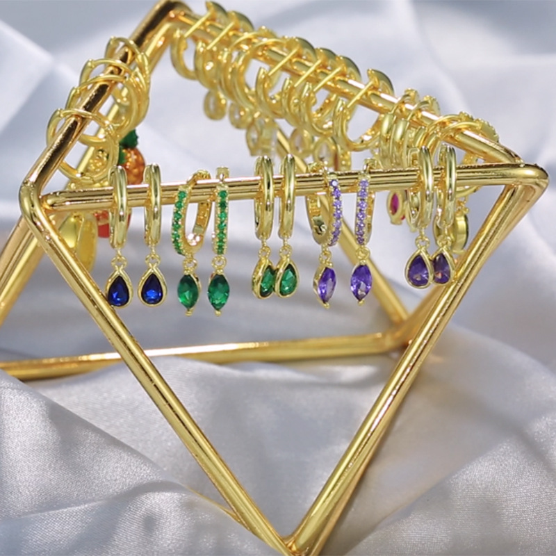 Daily Occasion Sterling Silver Material 1 Pair Fashion Water Droplets Sterling Silver Inlay Zircon Drop Earrings