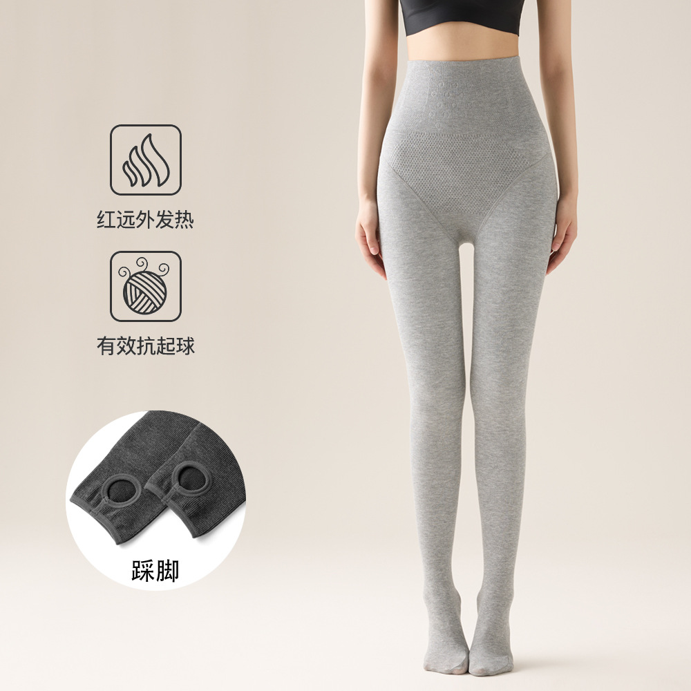 [복부를 조여주고 엉덩이를 올려주는 세로줄 슬리밍 팬츠] 라이트그레이 - 발걸음