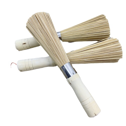 Natural Bamboo Brush Pot Brush Bamboo Pot Brush Kitchen Brush Pot Brush Bowl Household Cleaning Brush Bamboo Cooking Broom