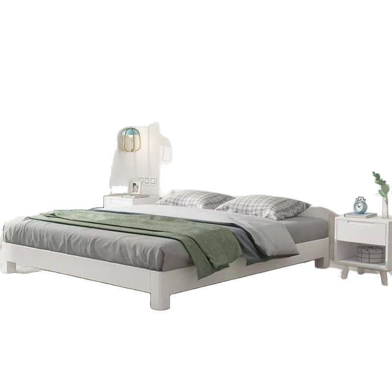 Cama de tatami sin cabeza de cama para alquilar cama doble, marco de cama a prueba de humedad, marco de cama moderno y simple.