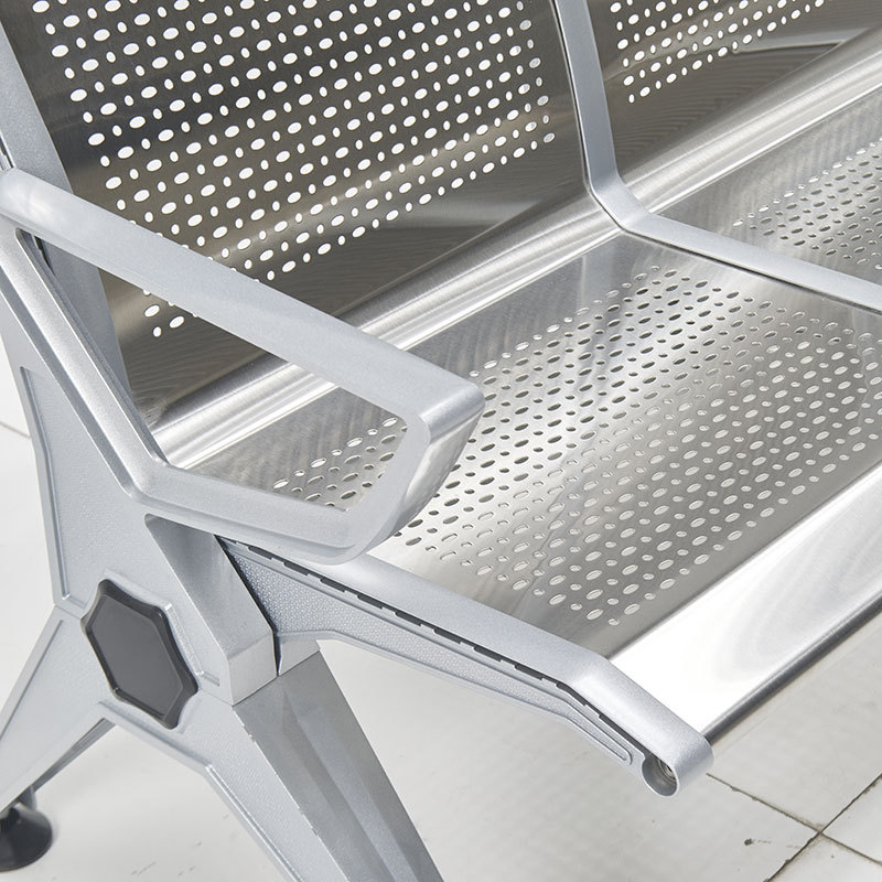Hospital aeropuerto SILLA DE espera banco de aleación de aluminio silla trasera Silla de fila pública Silla de espera de tres personas Silla de fila trasera