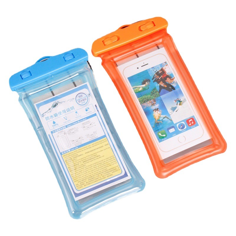 Factory wholesale outdoor waterproof mobile phone bag inflatable sealed mobile phone bag diving swimming drifting mobile phone waterproof bag