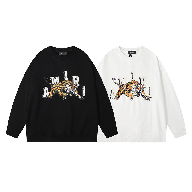 Amiri Autumn and Winter Cracked Tiger Print Terry Sports Sweatshirt American Style Trendy Casual Hoodie for Men and Women Couples Amiri Autumn and Winter Cracked Tiger Print Terry Sports Sweatshirt American Style Trendy Casual Hoodie for Men and Women Couples