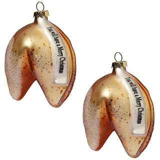 玻璃幸运饼干圣诞装饰品为圣诞树装饰，挂装饰玻璃装饰品