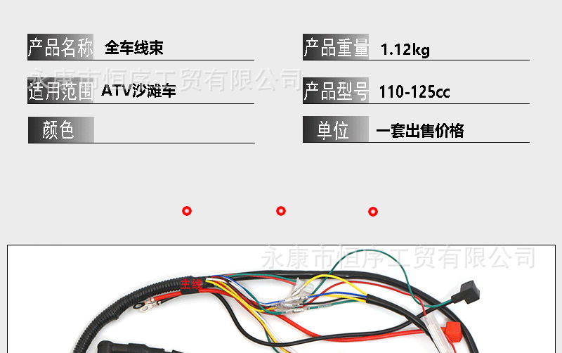 C110Atv50Cc-110Cc Four-Wheel Atv Off-Road Motorcycle Wiring Harness Set Igniter High Voltage Package