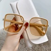 Square fashionable sunglasses, glasses solar-powered, retro sun protection cream, 2022 collection, UF-protection, wholesale